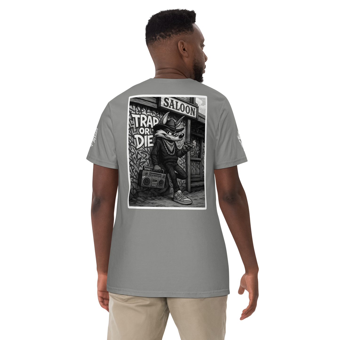 Szary t-shirt heavyweight (tył)