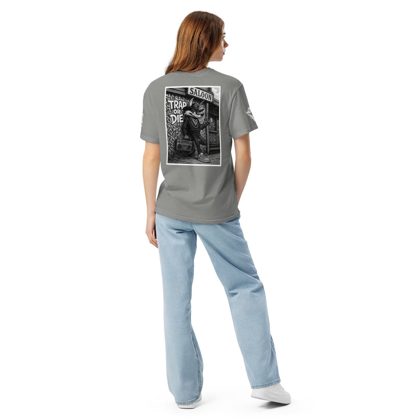 Szary t-shirt heavyweight (tył)