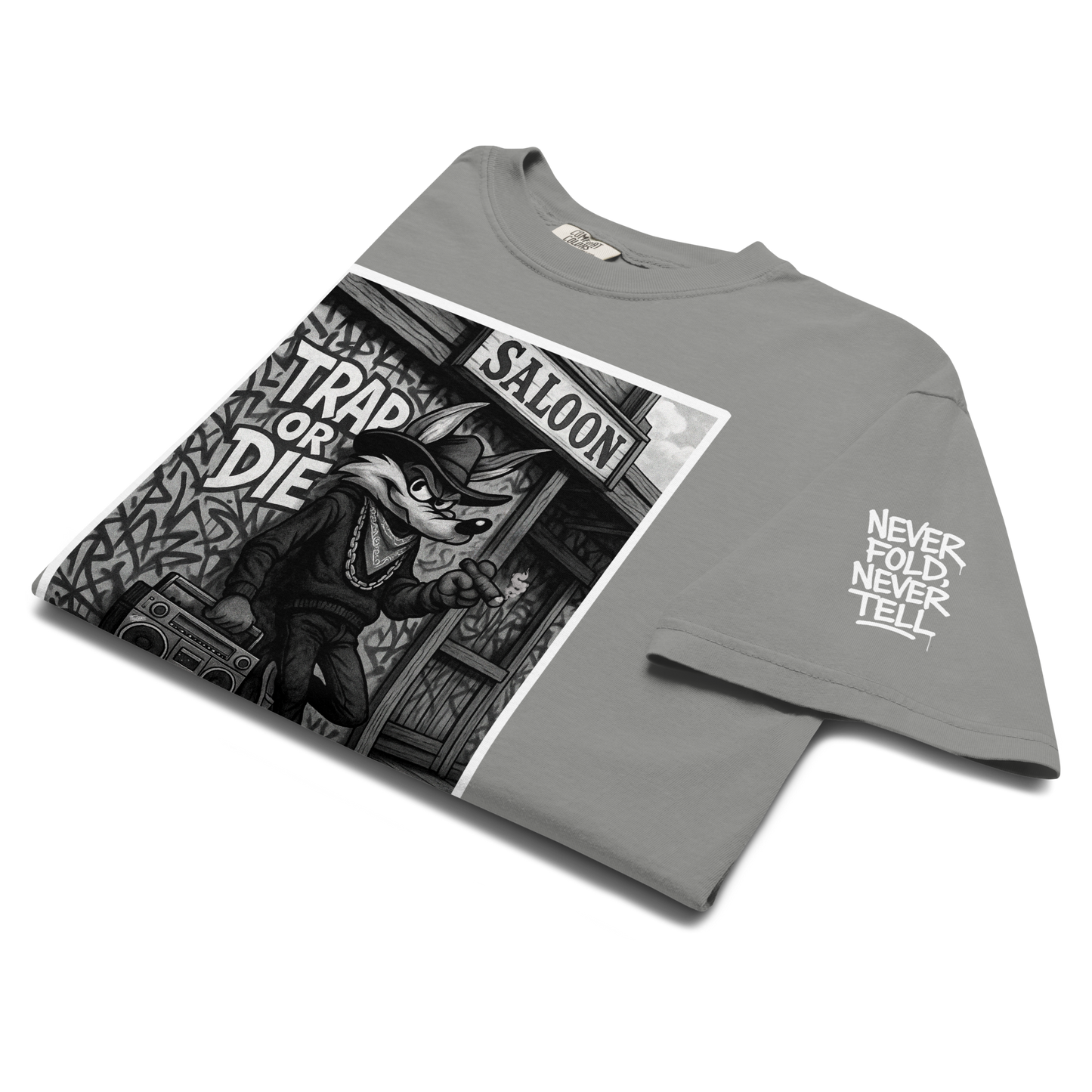 Szary t-shirt heavyweight (przód)