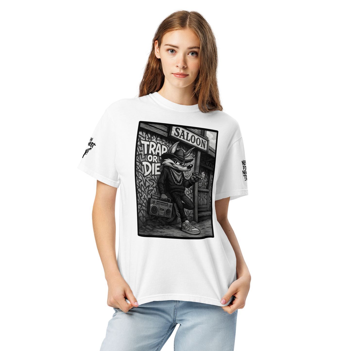 Biały t-shirt heavyweight (przód)