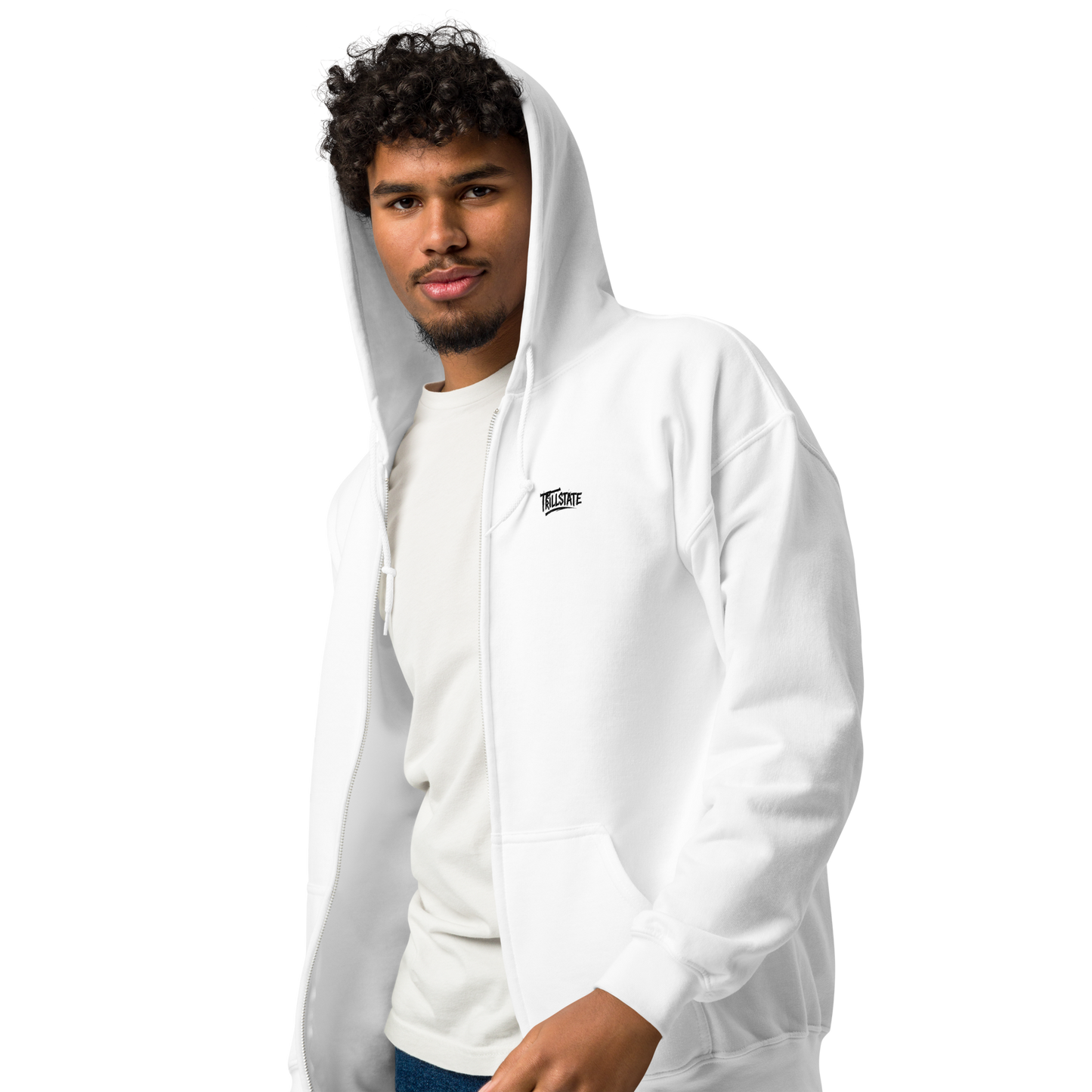 Biała zip hoodie