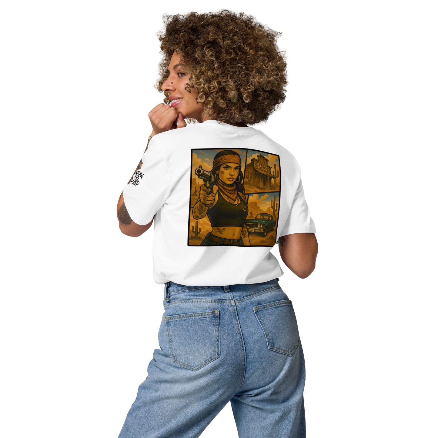 Biały t-shirt premium (tył)